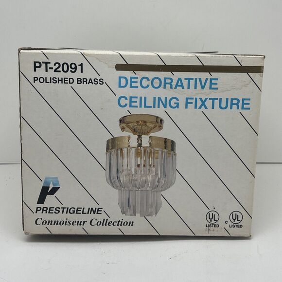 PRESTIGELINE Connoisseur Collection Polished Brass Mini Chandelier PT-2091 - NEW - Picture 1 of 4